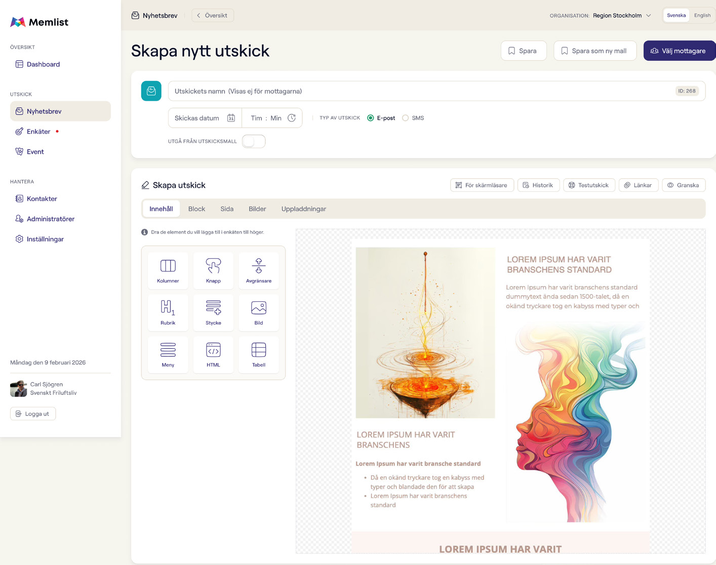 Designverktyg för nyhetsbrev